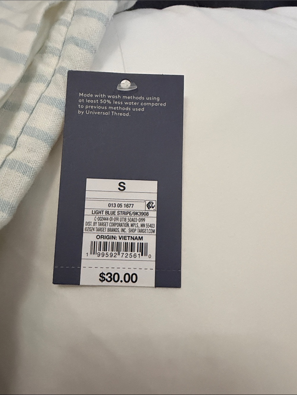 NWT Maxi skirt, size small light blue striped - Picture 8 of 8